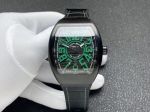 AB Factory Franck Muller Vanguard V45 Black Ceramic Green Arabic Dial Replica Watch
